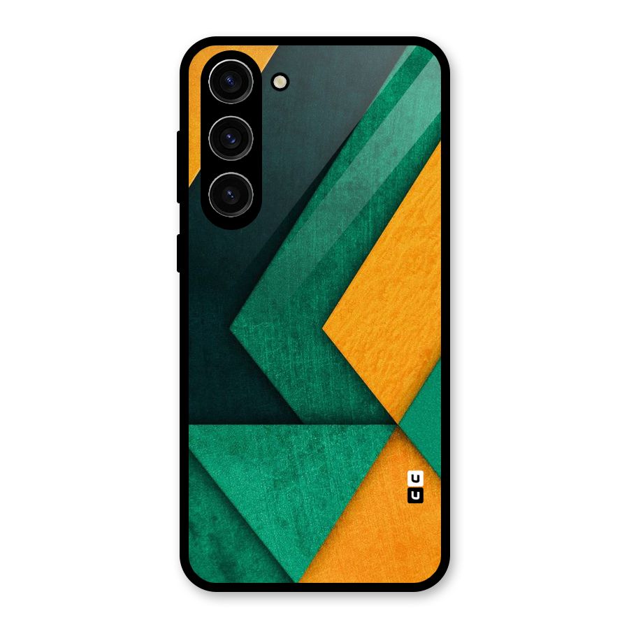 Rugged Abstract Stripes Glass Back Case for Galaxy S23 Plus