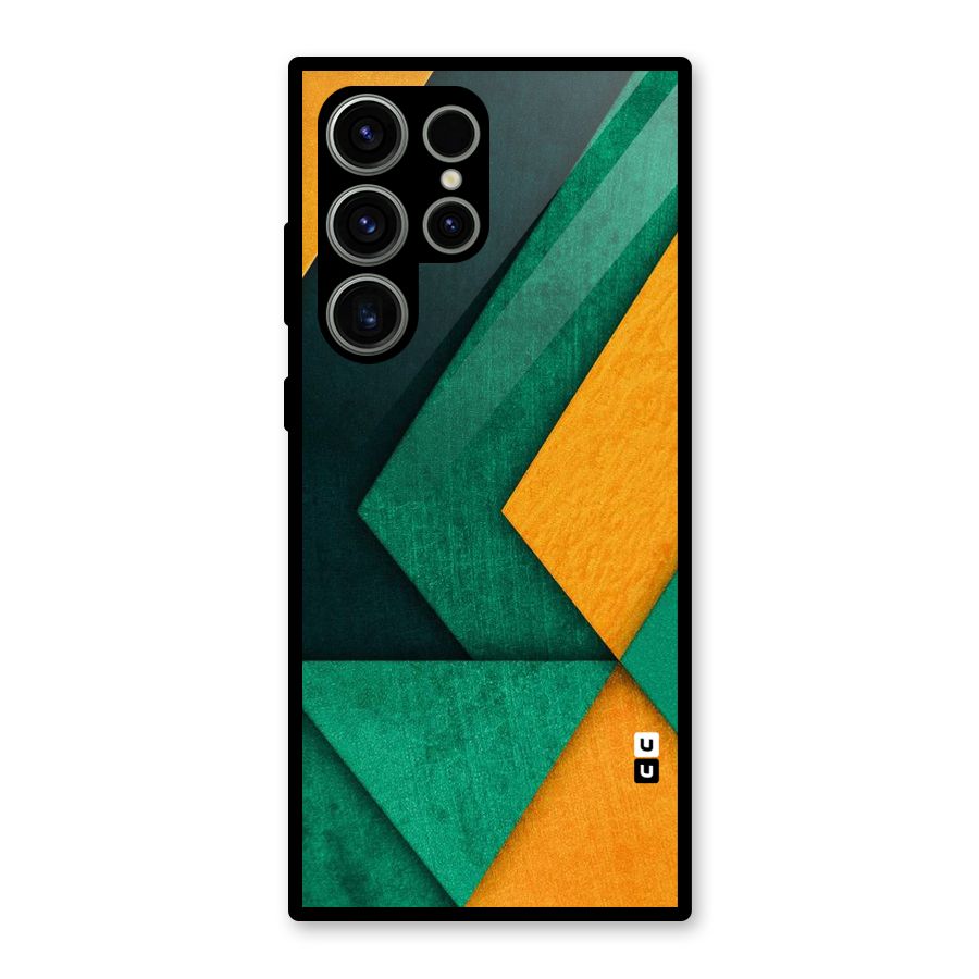 Rugged Abstract Stripes Glass Back Case for Galaxy S23 Ultra