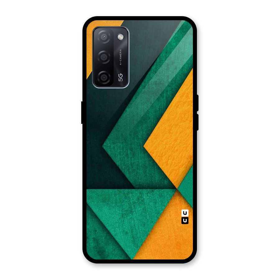 Rugged Abstract Stripes Glass Back Case for Oppo A53s 5G