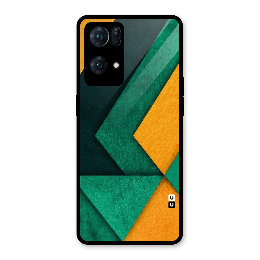 Rugged Abstract Stripes Glass Back Case for Oppo Reno7 Pro 5G
