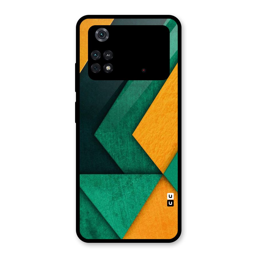 Rugged Abstract Stripes Glass Back Case for Poco M4 Pro 4G