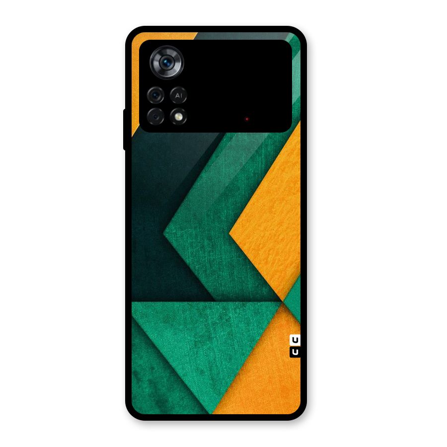 Rugged Abstract Stripes Glass Back Case for Poco X4 Pro 5G