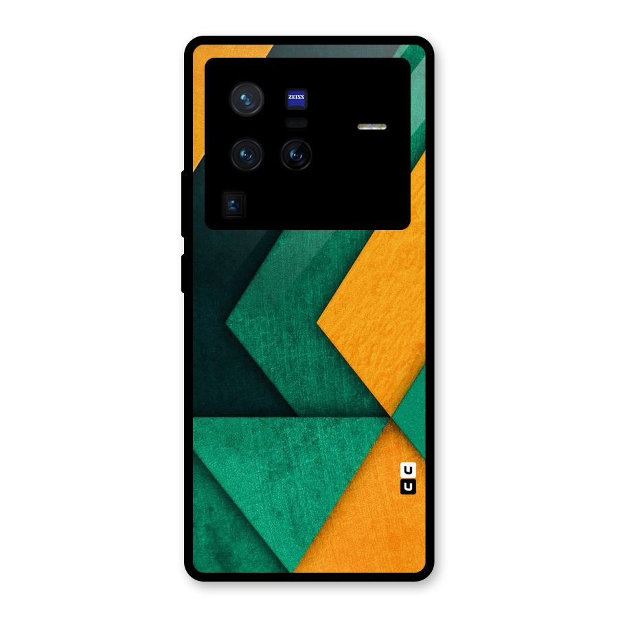 Rugged Abstract Stripes Glass Back Case for Vivo X80 Pro