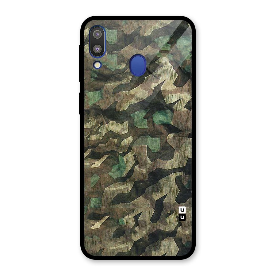 Rugged Army Glass Back Case for Galaxy M20