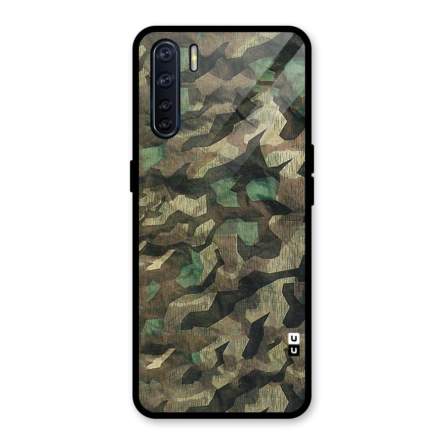 Rugged Army Glass Back Case for Oppo F15