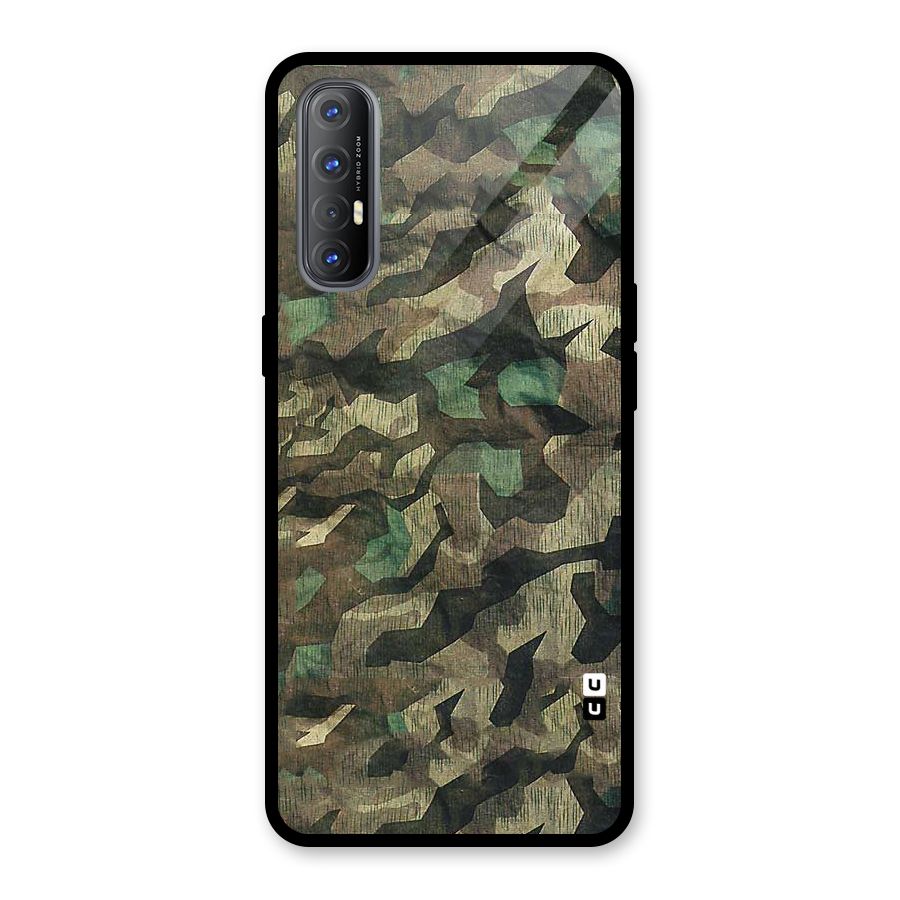 Rugged Army Glass Back Case for Oppo Reno3 Pro