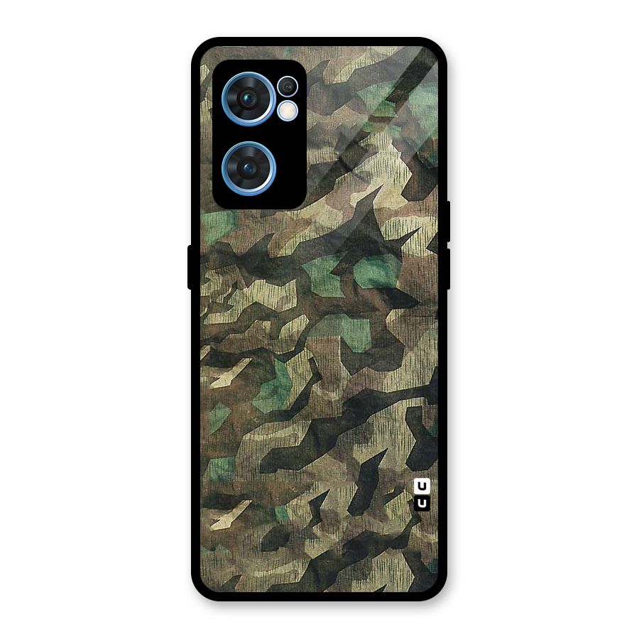 Rugged Army Glass Back Case for Oppo Reno7 5G