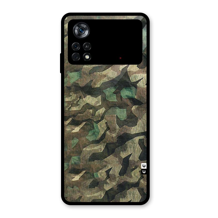 Rugged Army Glass Back Case for Poco X4 Pro 5G