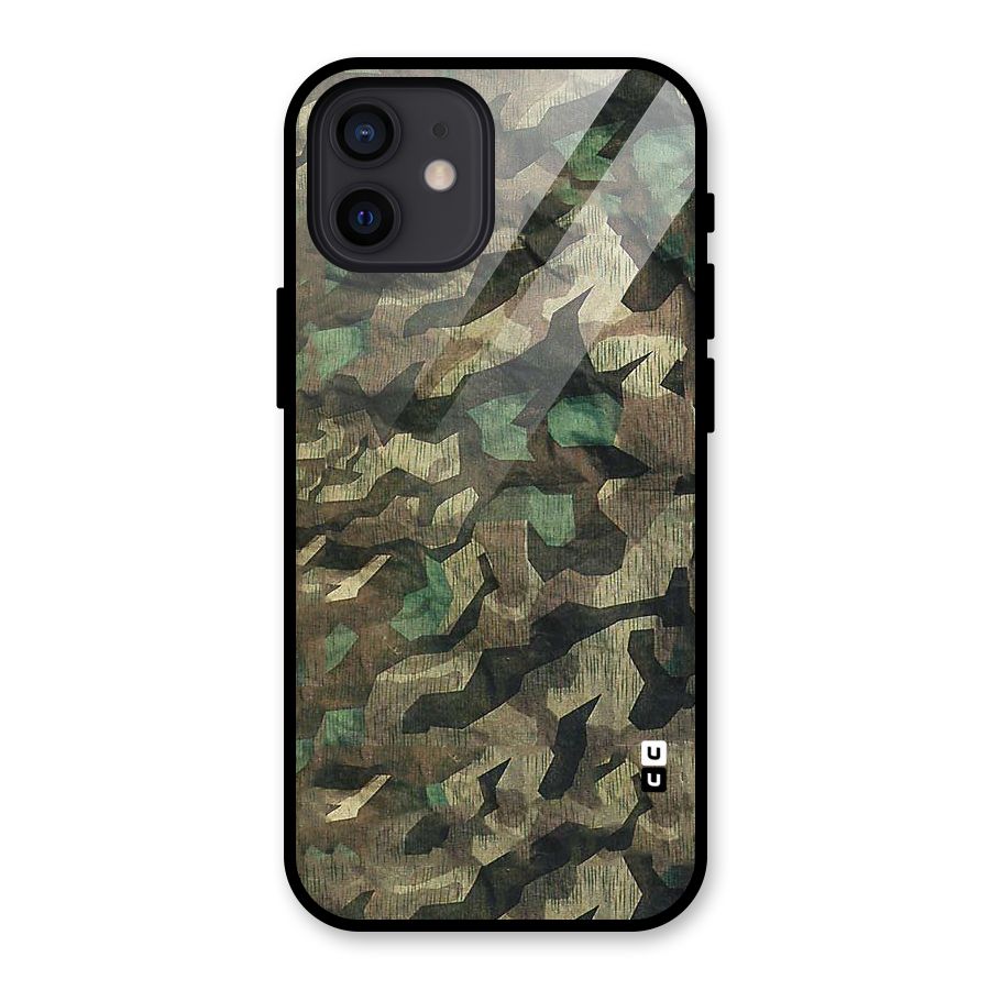 Rugged Army Glass Back Case for iPhone 12