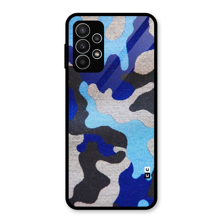 Rugged Camouflage Glass Back Case for Galaxy A23
