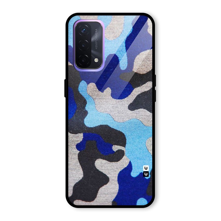 Rugged Camouflage Glass Back Case for Oppo A74 5G