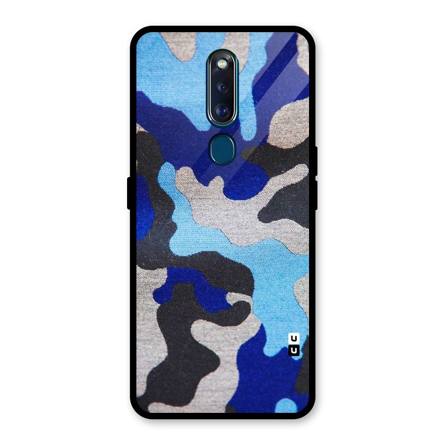 Rugged Camouflage Glass Back Case for Oppo F11 Pro