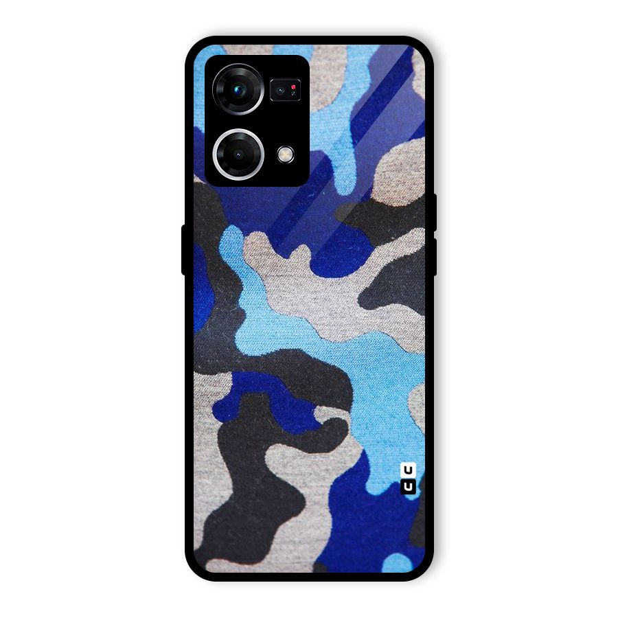 Rugged Camouflage Glass Back Case for Oppo F21 Pro 4G