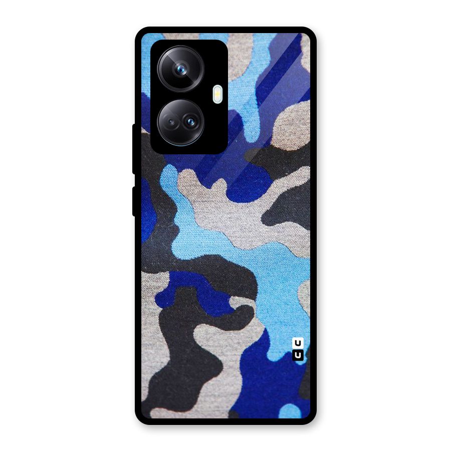 Rugged Camouflage Glass Back Case for Realme 10 Pro Plus
