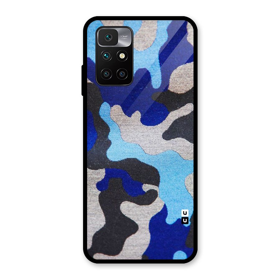 Rugged Camouflage Glass Back Case for Redmi 10 Prime