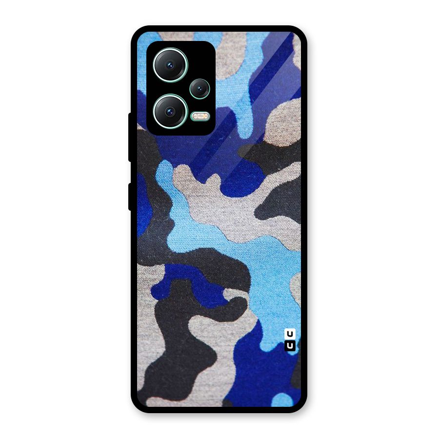 Rugged Camouflage Glass Back Case for Redmi Note 12 5G