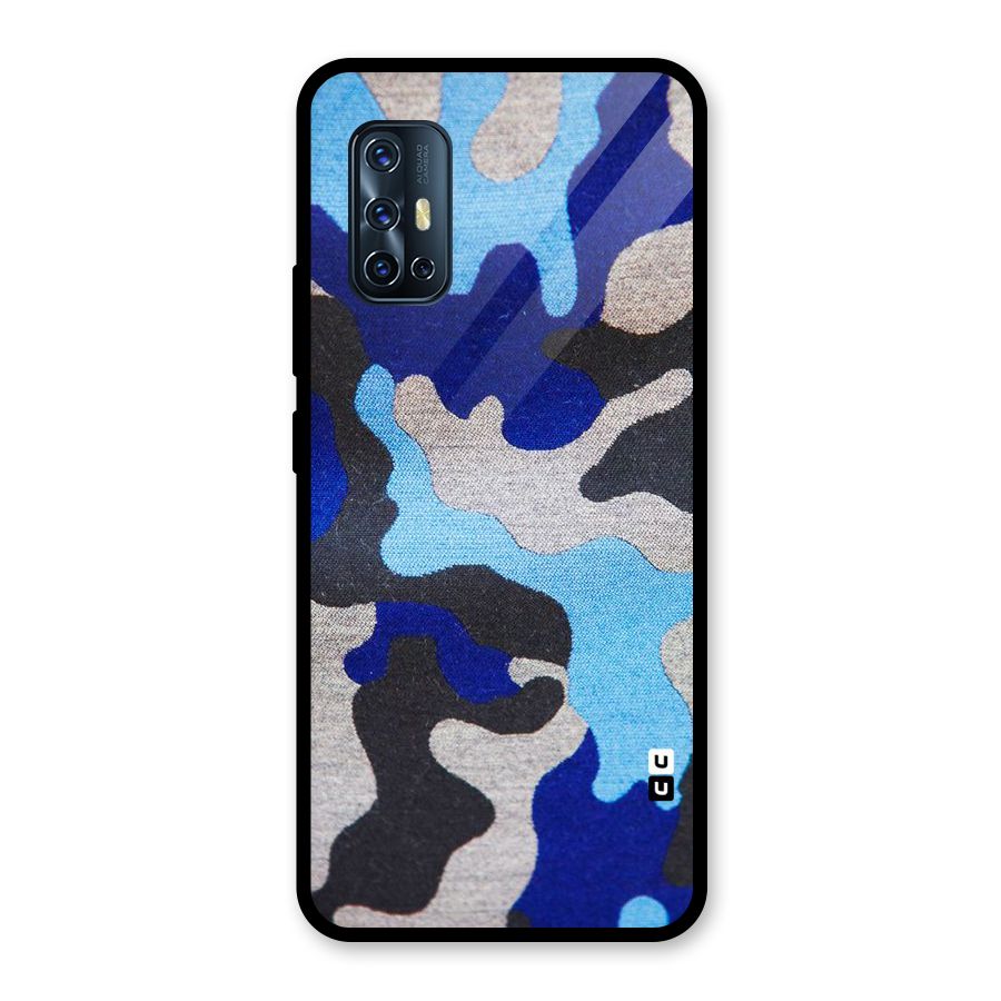 Rugged Camouflage Glass Back Case for Vivo V17