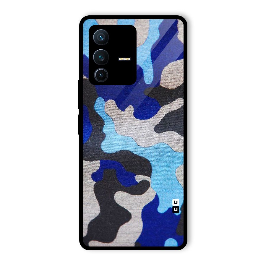 Rugged Camouflage Glass Back Case for Vivo V23 Pro