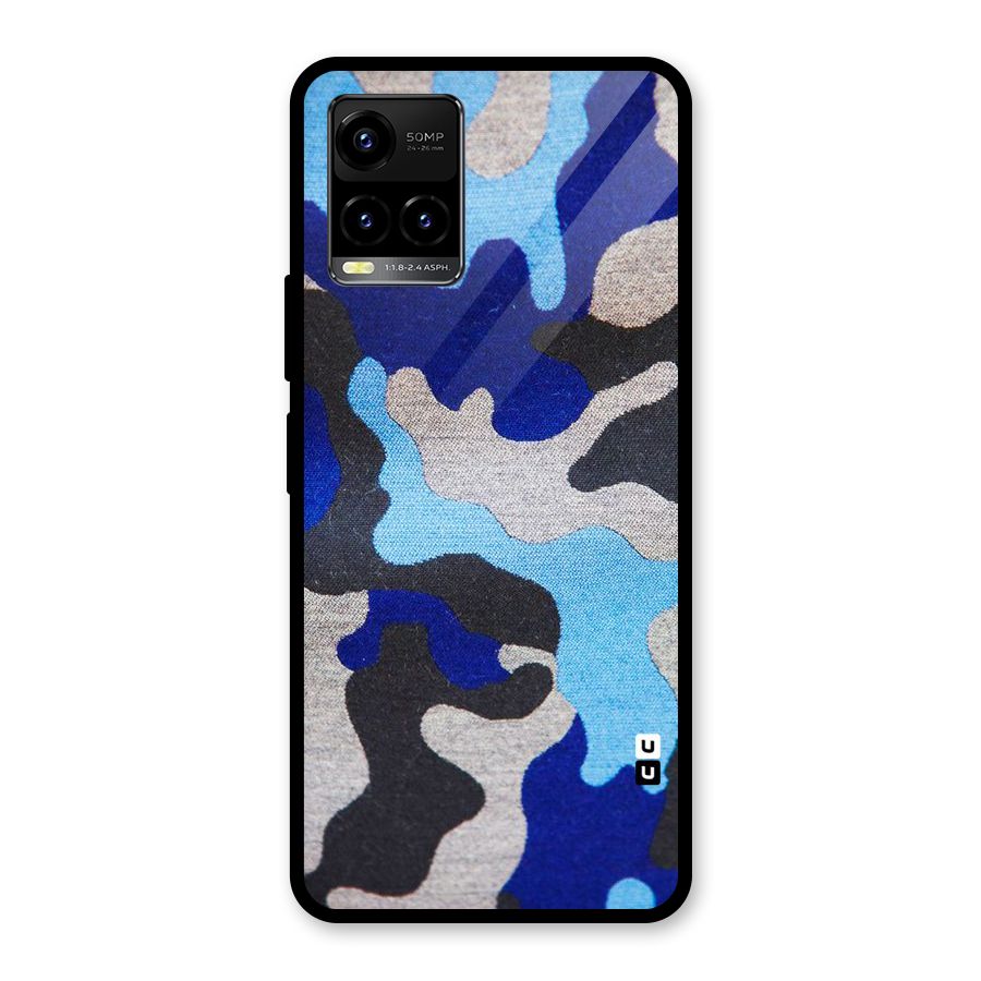 Rugged Camouflage Glass Back Case for Vivo Y21A