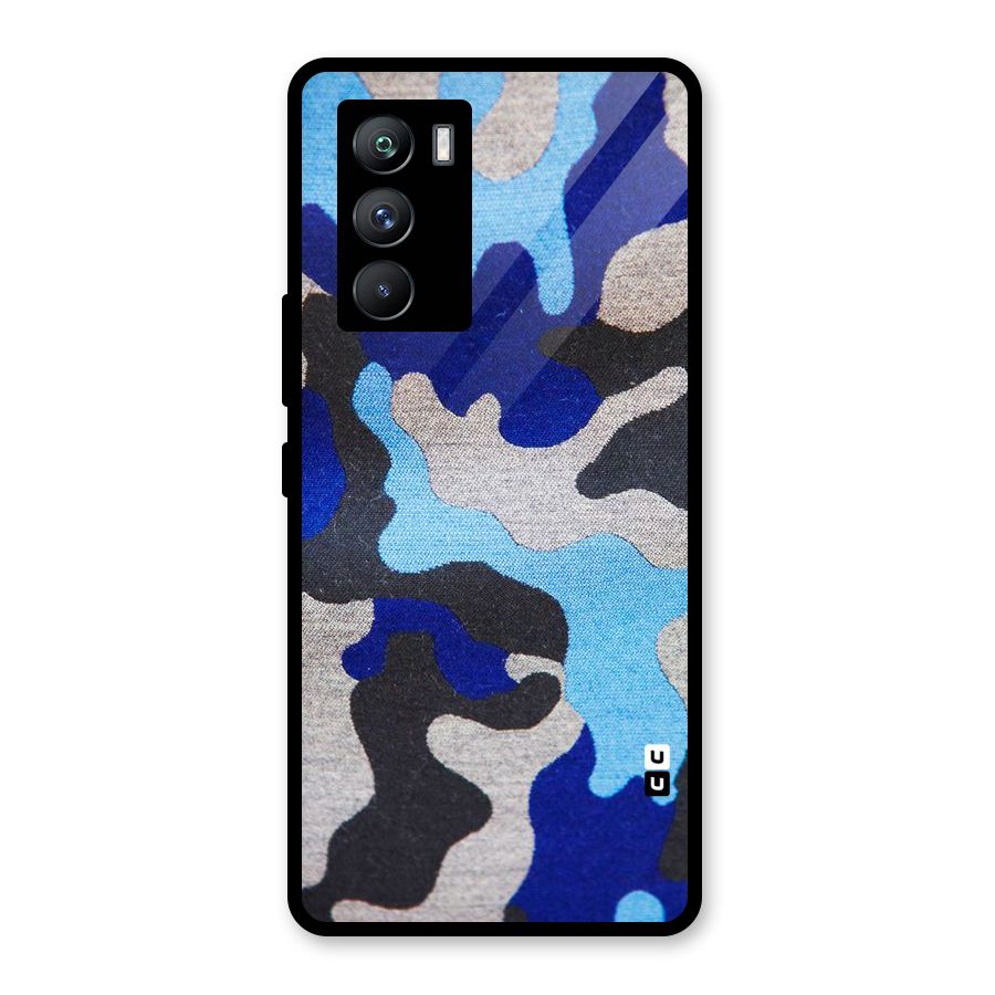 Rugged Camouflage Glass Back Case for Vivo iQOO 9 SE