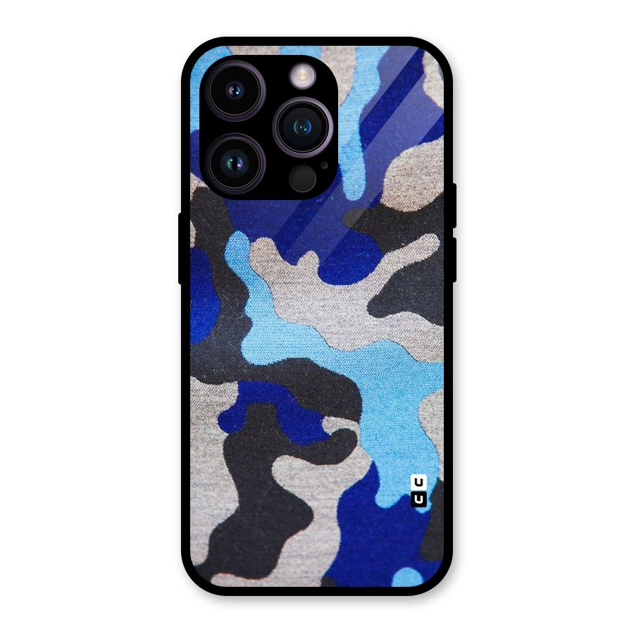 Rugged Camouflage Glass Back Case for iPhone 14 Pro