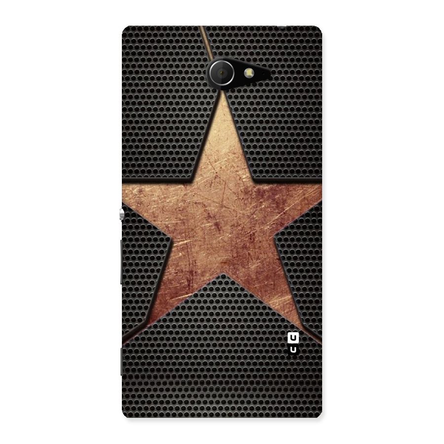 Rugged Gold Star Back Case for Sony Xperia M2
