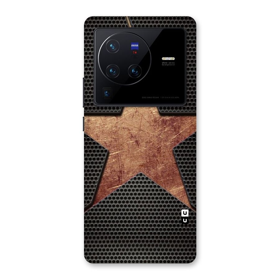 Rugged Gold Star Back Case for Vivo X80 Pro