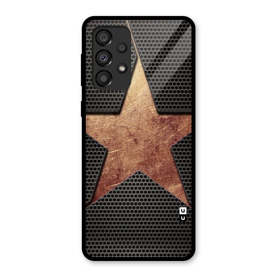 Rugged Gold Star Glass Back Case for Galaxy A33 5G