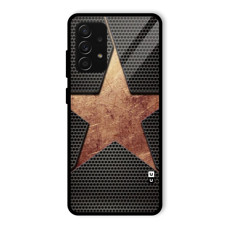 Rugged Gold Star Glass Back Case for Galaxy A53 5G