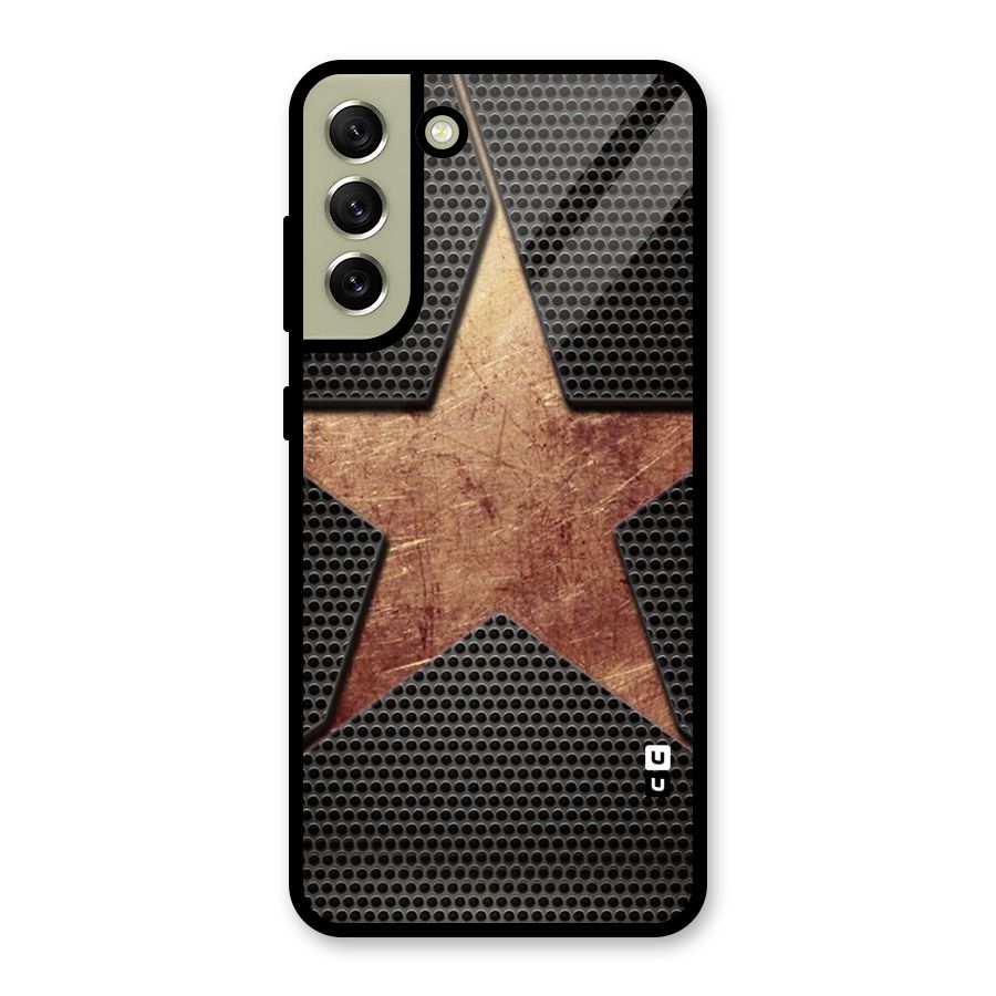 Rugged Gold Star Glass Back Case for Galaxy S21 FE 5G