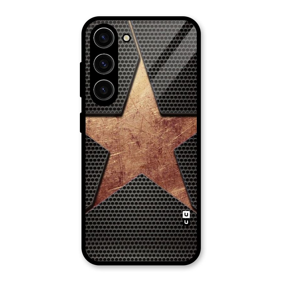 Rugged Gold Star Glass Back Case for Galaxy S23