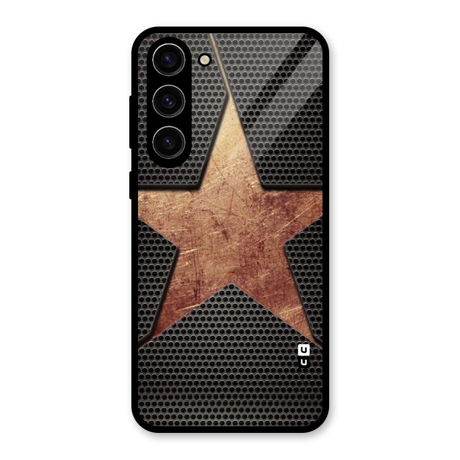 Rugged Gold Star Glass Back Case for Galaxy S23 Plus