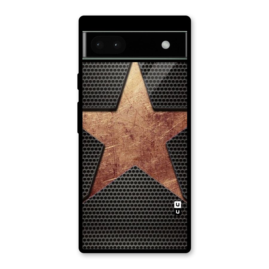 Rugged Gold Star Glass Back Case for Google Pixel 6a