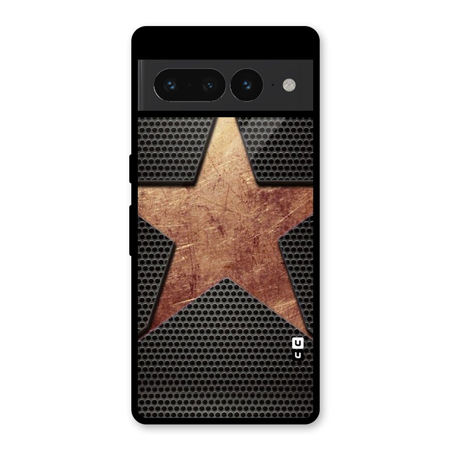Rugged Gold Star Glass Back Case for Google Pixel 7 Pro