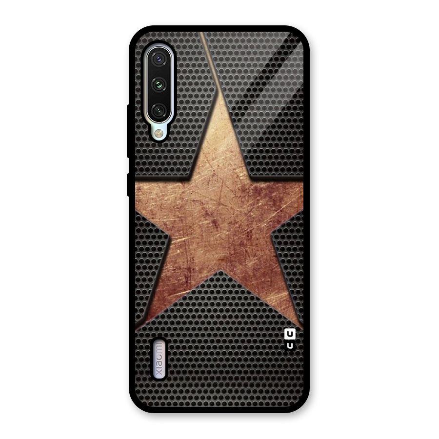 Rugged Gold Star Glass Back Case for Mi A3