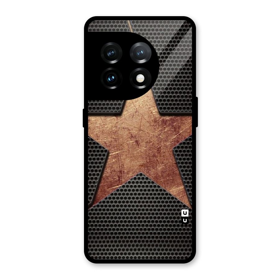 Rugged Gold Star Glass Back Case for OnePlus 11