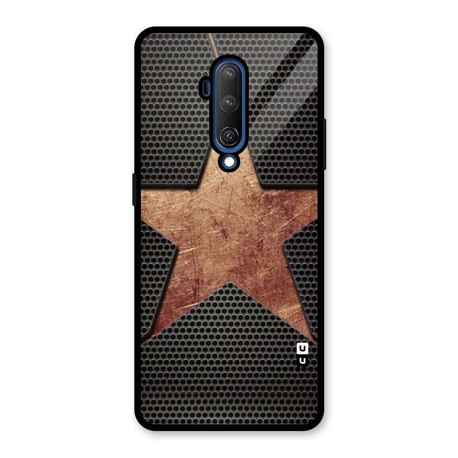 Rugged Gold Star Glass Back Case for OnePlus 7T Pro