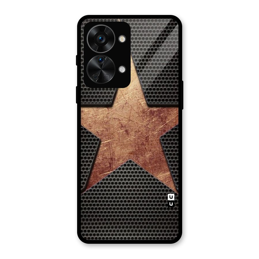 Rugged Gold Star Glass Back Case for OnePlus Nord 2T
