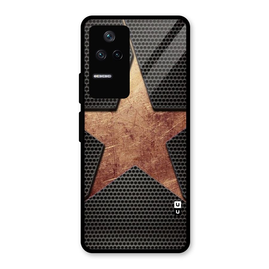 Rugged Gold Star Glass Back Case for Poco F4 5G