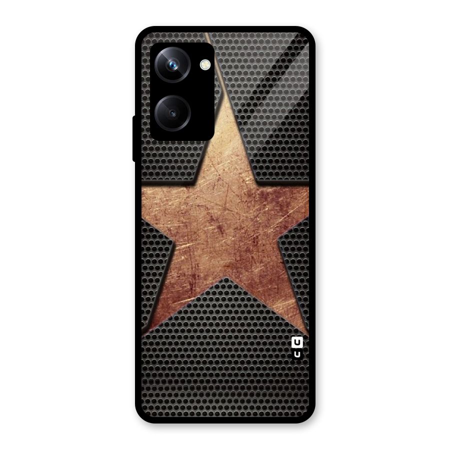 Rugged Gold Star Glass Back Case for Realme 10 Pro