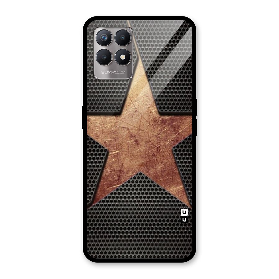 Rugged Gold Star Glass Back Case for Realme Narzo 50
