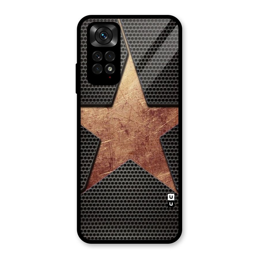 Rugged Gold Star Glass Back Case for Redmi Note 11