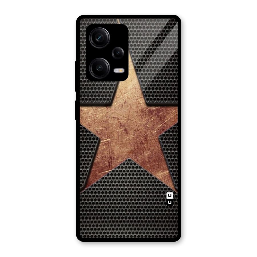Rugged Gold Star Glass Back Case for Redmi Note 12 Pro