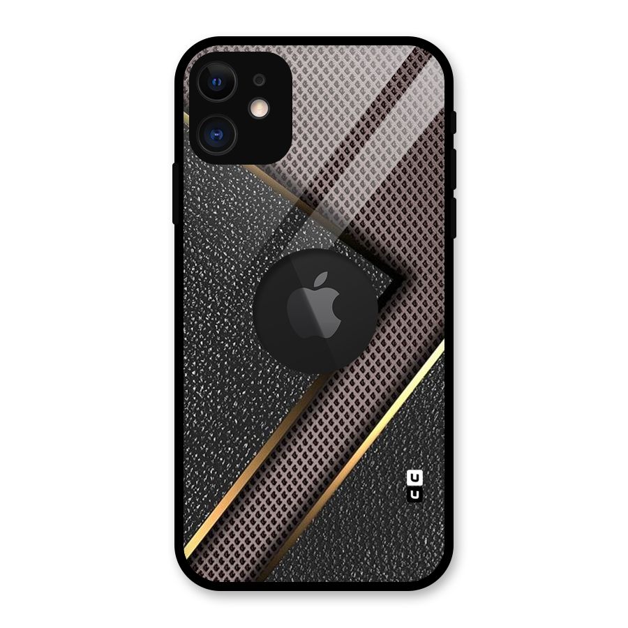 Rugged Polka Design Glass Back Case for iPhone 11 Logo Cut