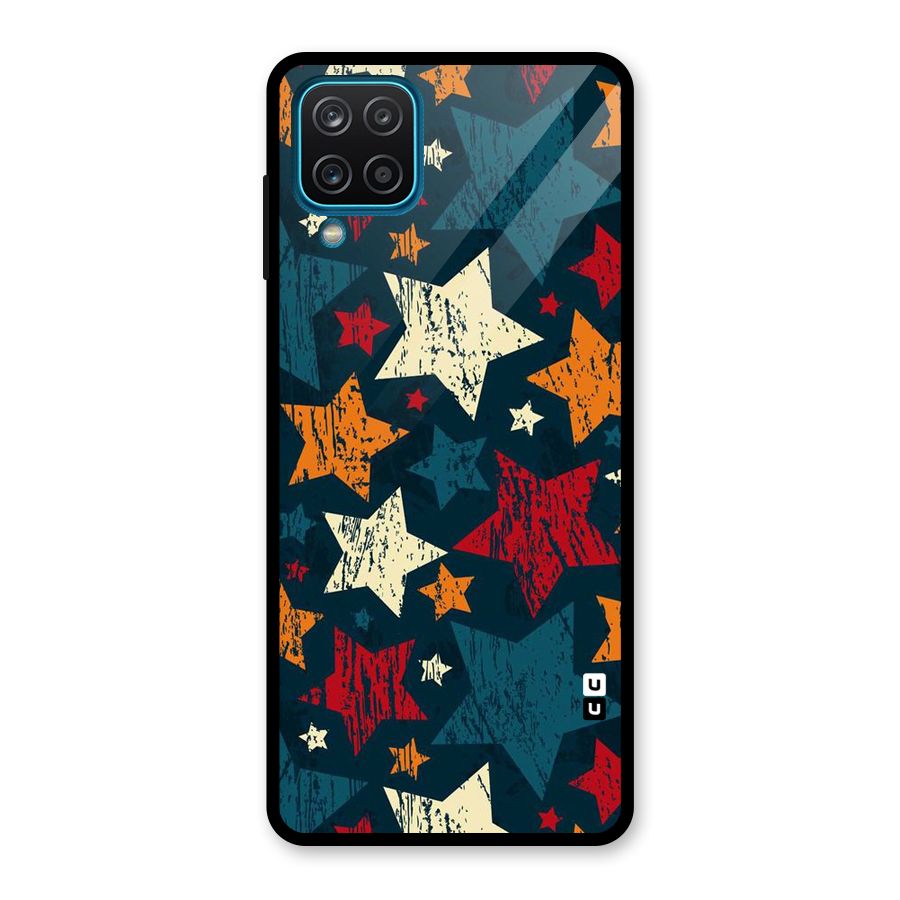 Rugged Star Design Glass Back Case for Galaxy A12