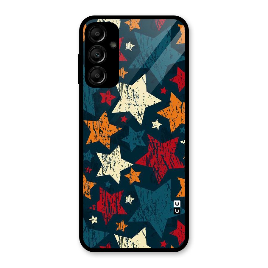 Rugged Star Design Glass Back Case for Galaxy A14 5G