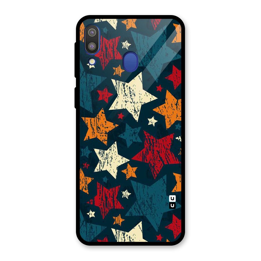 Rugged Star Design Glass Back Case for Galaxy M20
