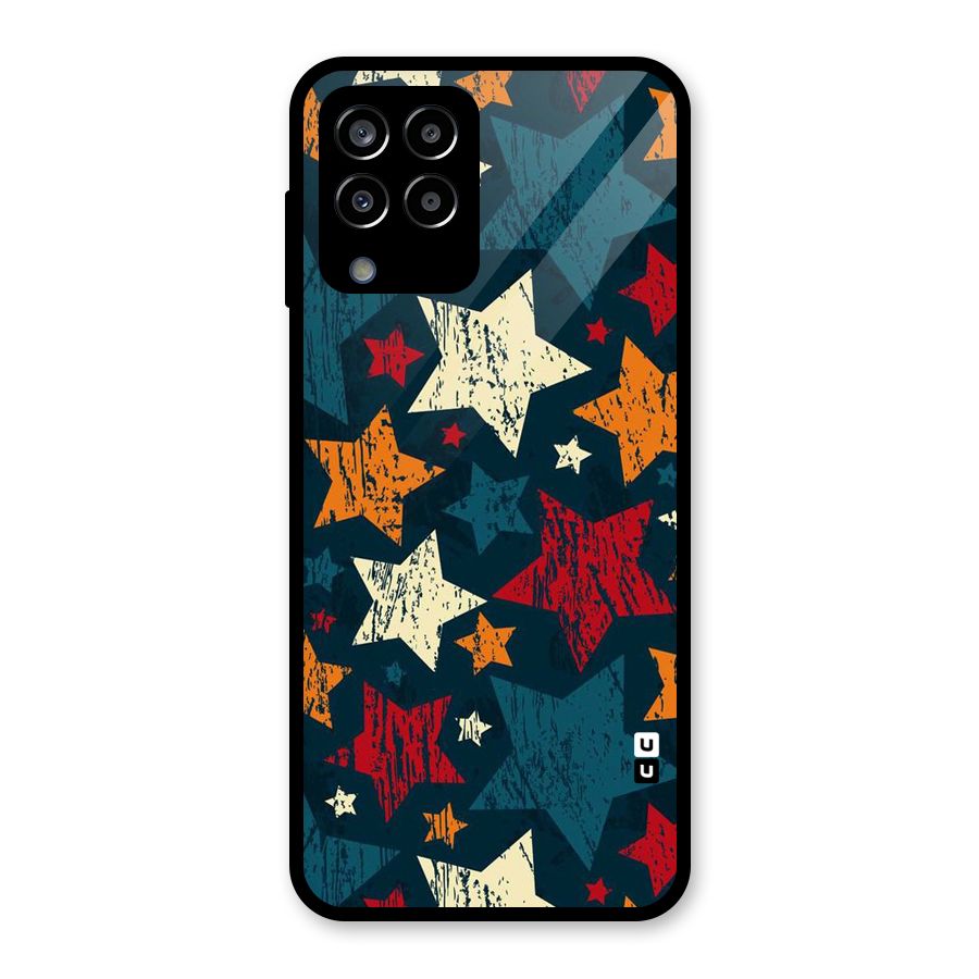Rugged Star Design Glass Back Case for Galaxy M33
