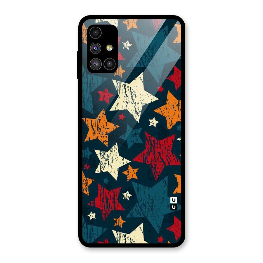 Rugged Star Design Glass Back Case for Galaxy M51