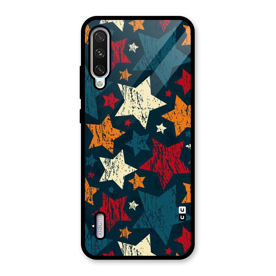 Rugged Star Design Glass Back Case for Mi A3